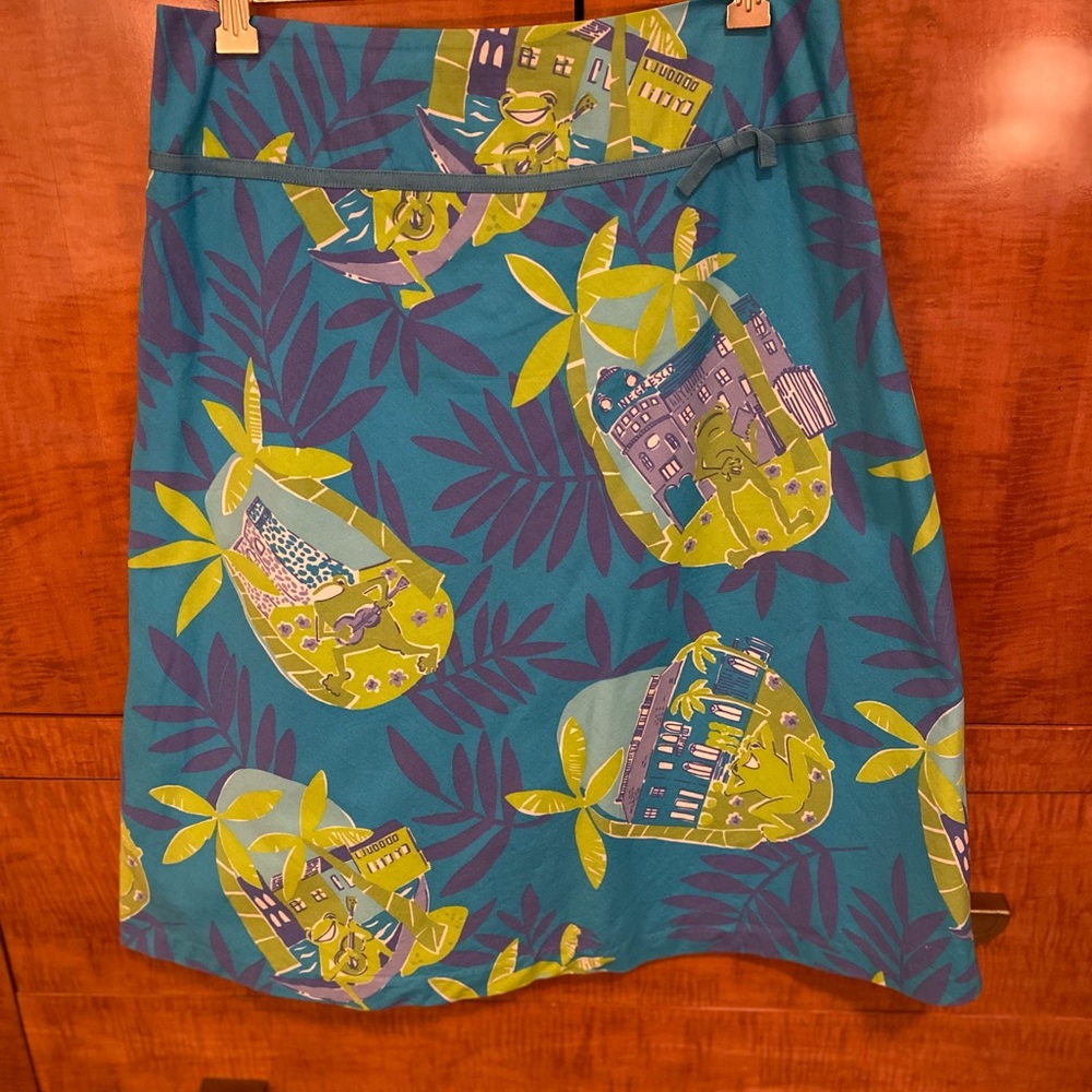 White Tag Lilly Pulitzer Negresco Blue Lagoon Serenade Skirt💙💚🐸